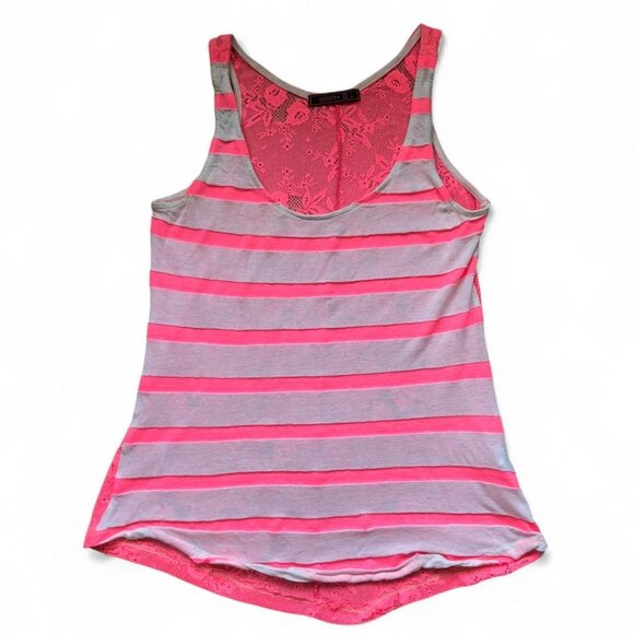 Dilvin Neon Pink Lace Tank - Picture 3 of 6